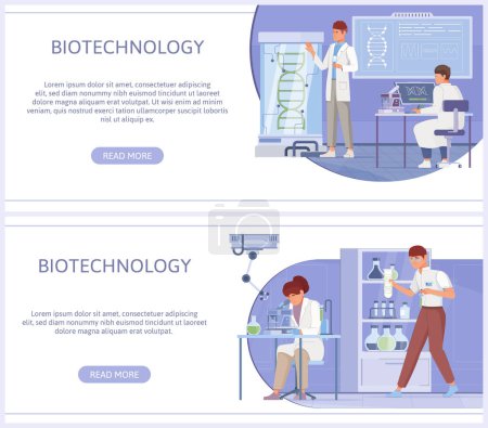 Photo for Biotechnology banners in flat design - Royalty Free Image