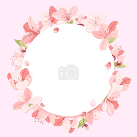 Photo for Sakura blossom frame in flat design - Royalty Free Image