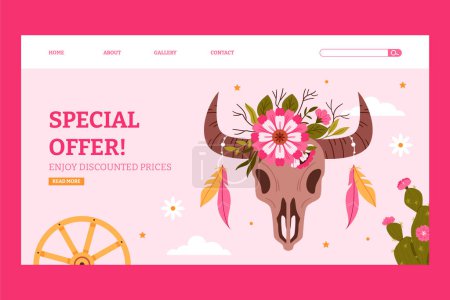 Photo for Cowgirl landing page in flat design - Royalty Free Image