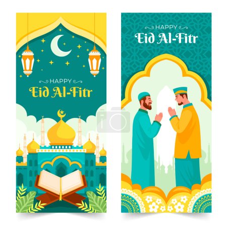 Photo for Eid al-fitr banners in flat design - Royalty Free Image