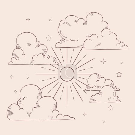 Photo for Cloud drawing in hand drawn style - Royalty Free Image