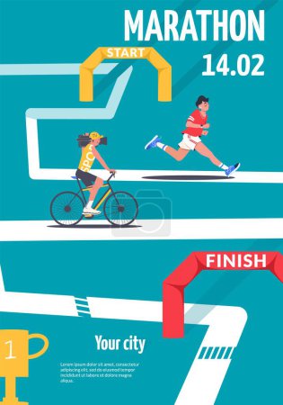 Foto de Cartel maratón de ciudad en diseño plano - Imagen libre de derechos