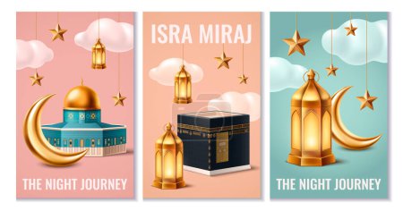 Téléchargez les photos : Cartes Isra Miraj dans un style réaliste - en image libre de droit