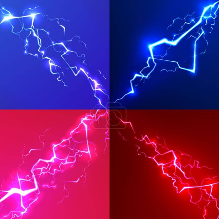 Photo for Realistic gradient lightning composition set - Royalty Free Image