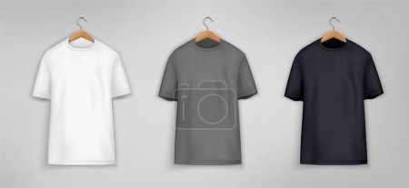 T-shirts set in realistic style
