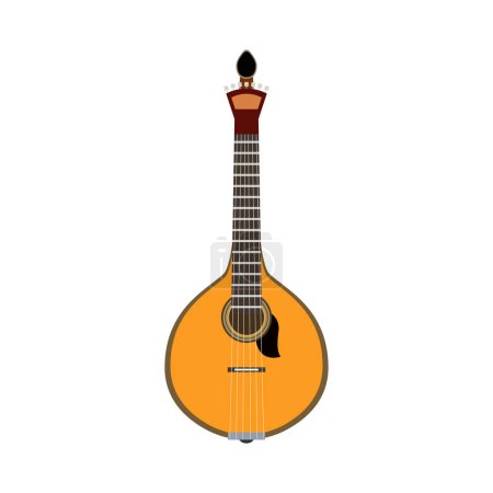 Illustration for Flat portuguese guitar vihuela on white background vector illustration - Royalty Free Image