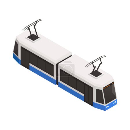 Illustration for Tramway isometric icon on white background 3d vector illustration - Royalty Free Image