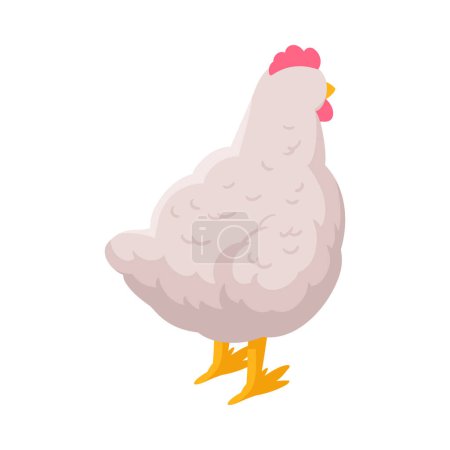 Illustration for Isometric white hen back view 3d vector illustration - Royalty Free Image