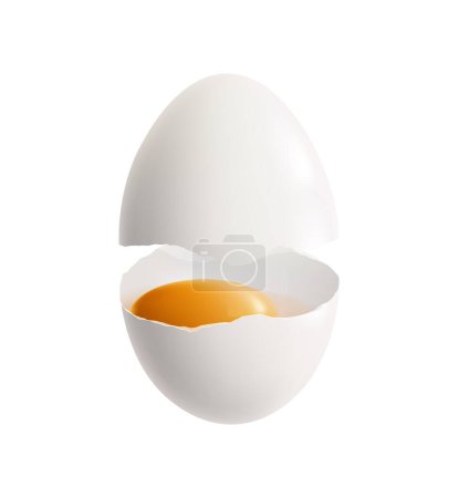 Illustration for Hen eggs composition with isolated realistic food image on blank background vector illustration - Royalty Free Image