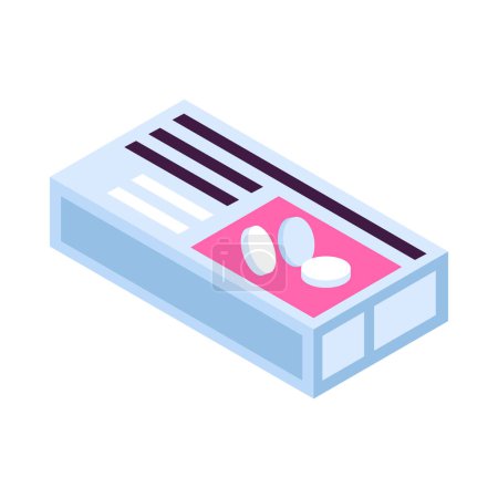 Téléchargez les illustrations : Composition pharmacie isométrique avec icône de médecine isolée sur fond blanc illustration vectorielle 3d - en licence libre de droit