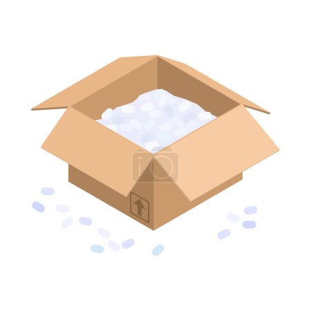 Ilustración de Entrega logística envío composición con imagen de servicio de envío aislado en blanco vector de fondo ilustración - Imagen libre de derechos