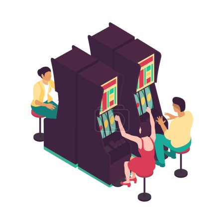 Illustration for Casino and gambling isometric composition with isolated icon on blank background vector illustration - Royalty Free Image