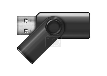 Téléchargez les illustrations : Réaliste lecteur flash USB sur fond blanc illustration vectorielle - en licence libre de droit