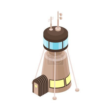 Ilustración de Mars colonization space base building isometric icon vector illustration - Imagen libre de derechos