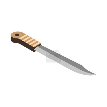 Illustration for Isometric bayonet knife on white background 3d vector illustration - Royalty Free Image