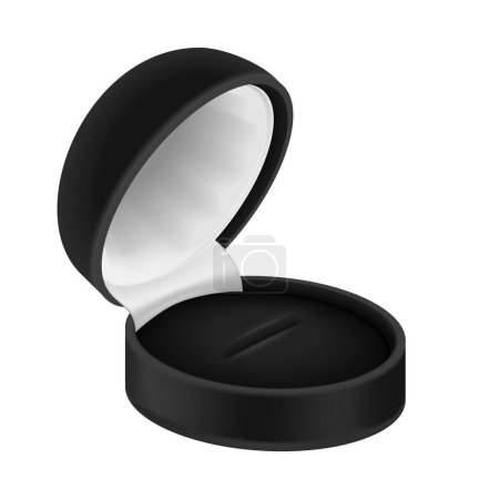 Ilustración de Black jewelry boxes realistic composition with isolated image of empty case on blank background vector illustration - Imagen libre de derechos
