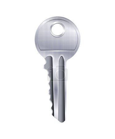 Ilustración de Realistic lock key composition with transparent background and isolated image of modern key vector illustration - Imagen libre de derechos