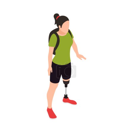 Téléchargez les illustrations : Disabled injury people isometric composition with isolated human character accessibility on blank background vector illustration - en licence libre de droit