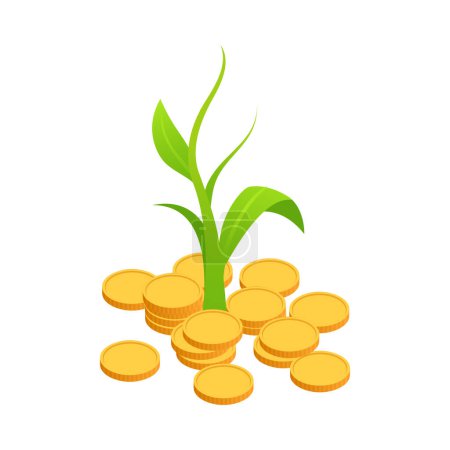 Ilustración de Investment funding isometric icons composition with isolated financial images on blank background vector illustration - Imagen libre de derechos
