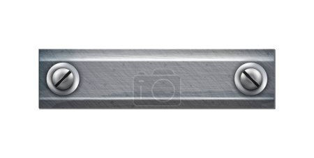 Ilustración de Metal screws bolts nails plates realistic composition with isolated top view image of iron hardware vector illustration - Imagen libre de derechos