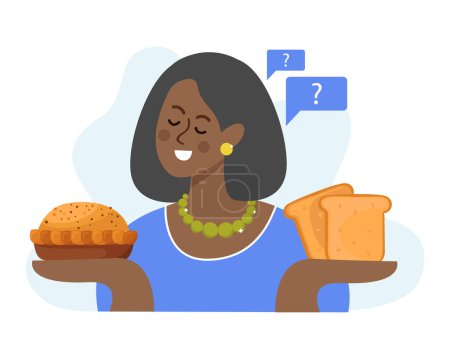 Ilustración de Baking bread concept with variety symbols flat vector illustration - Imagen libre de derechos