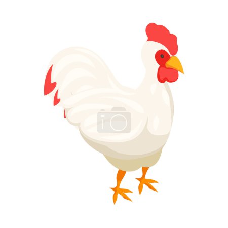Illustration for Chicken farm poultry production isometric composition with isolated image of farm animal vector illustration - Royalty Free Image