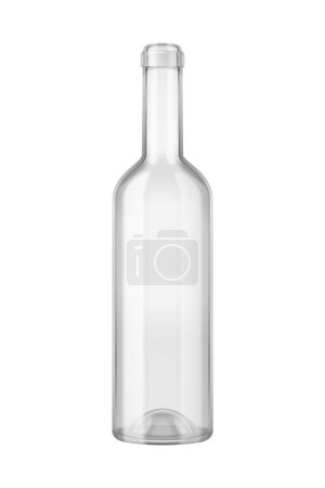 Realistic empty glass wine bottle vector illustration