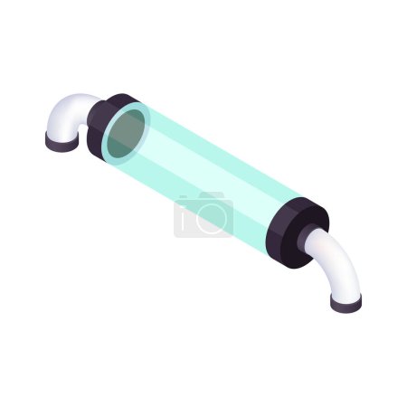 Illustration for Isometric pipe with transparent part 3d vector illustration - Royalty Free Image