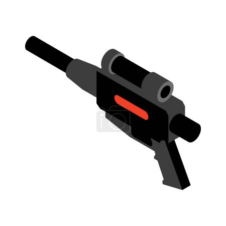 Ilustración de Pistola isométrica para el juego de etiquetas láser en la ilustración del vector de fondo blanco - Imagen libre de derechos