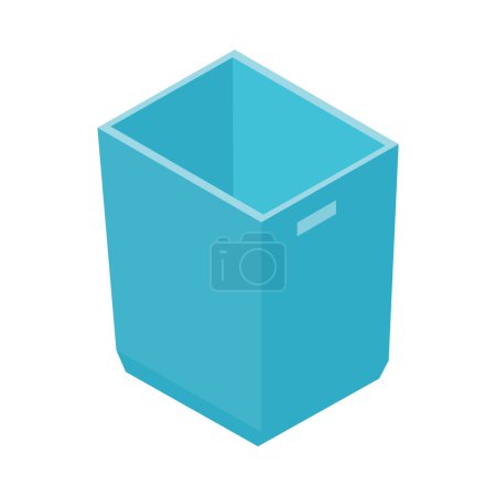 Ilustración de Isométrico contenedor azul vacío con manijas 3d vector ilustración - Imagen libre de derechos
