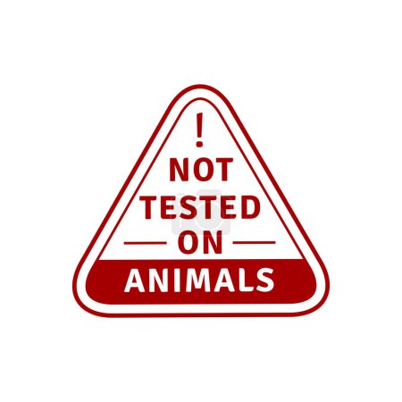 Téléchargez les illustrations : Non testé sur les animaux couleur triangulaire embem ou illustration vectorielle de timbre - en licence libre de droit