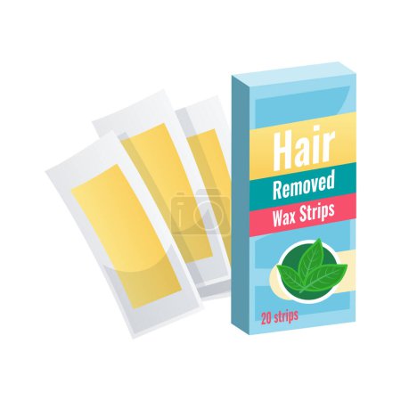 Illustration for Flat package of wax strips for hair removal vector illustration - Royalty Free Image