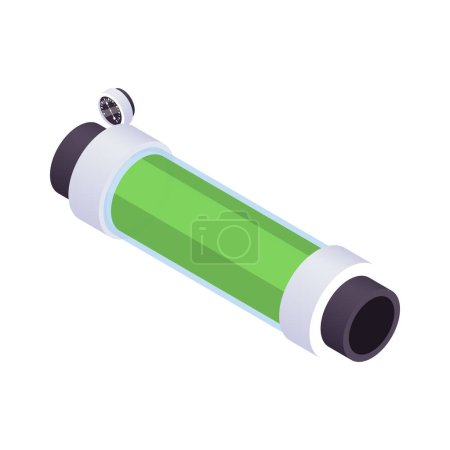 Illustration for Pipe with gauge on white background 3d isometric vector illustration - Royalty Free Image