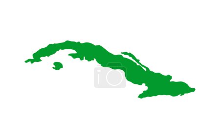 Illustration for Flat cuba map green silhouette vector illustration - Royalty Free Image