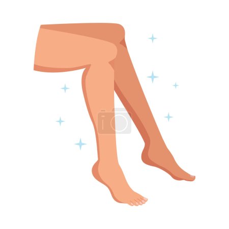 Illustration for Female legs after hair removal flat vector illustration - Royalty Free Image