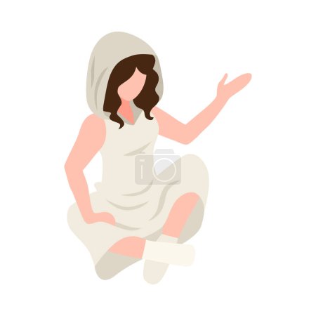 Illustration for Isometric religious cult icon with human character of prayer 3d vector illustration - Royalty Free Image