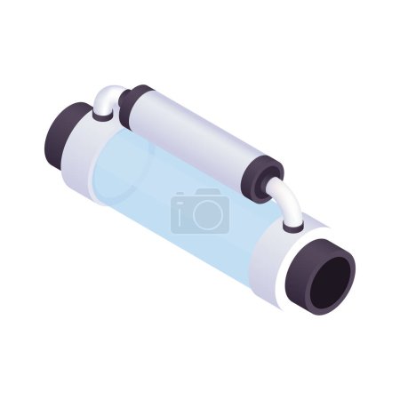 Illustration for Isometric pipe steampunk machine part 3d vector illustration - Royalty Free Image