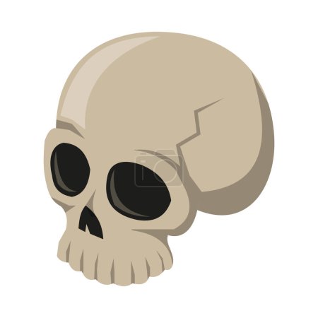 Illustration for Human skull isometric icon on white background 3d vector illustration - Royalty Free Image