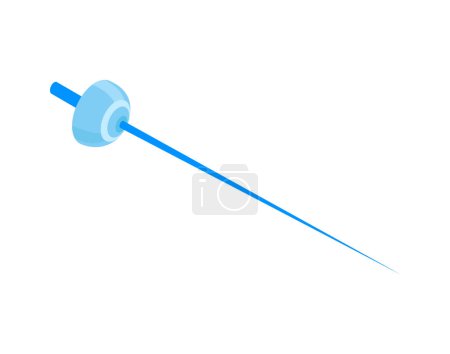 Illustration for Isometric blue fencing sword icon on white background vector illustration - Royalty Free Image