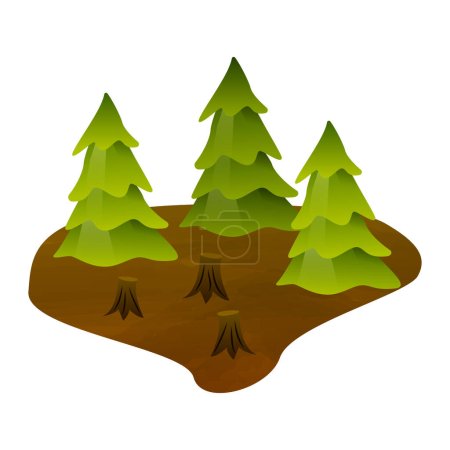 Téléchargez les illustrations : Problème écologique déforestation nature dommages concept plat avec souches d'arbres dans l'illustration vectorielle de la forêt - en licence libre de droit
