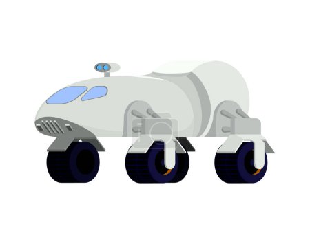 Ilustración de Espacio plano rover vehículo vector ilustración - Imagen libre de derechos