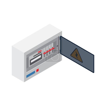 Electric panel breakers switch isometric icon 3d vector illustration