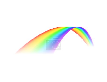 Illustration for Realistic rainbow spectrum curve on white background vector illustration - Royalty Free Image