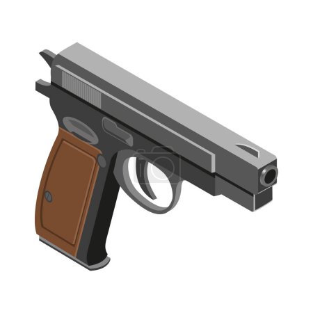 Illustration for Handgun isometric icon 3d vector illustration - Royalty Free Image