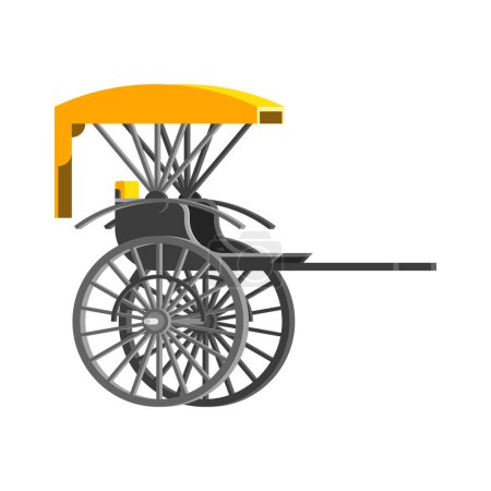 Ilustración de Mano tiró rickshaw ilustración vector plano - Imagen libre de derechos