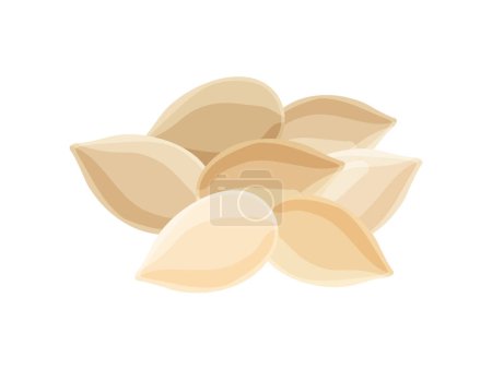 Ilustración de Montón plano de semillas de calabaza sobre fondo blanco vector ilustración - Imagen libre de derechos
