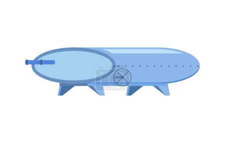 Ilustración de Icono plano de metalurgia con ilustración de vector de tanque de planta de acero - Imagen libre de derechos