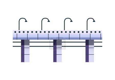 Illustration for Flat style railway bridge vector illustration - Royalty Free Image
