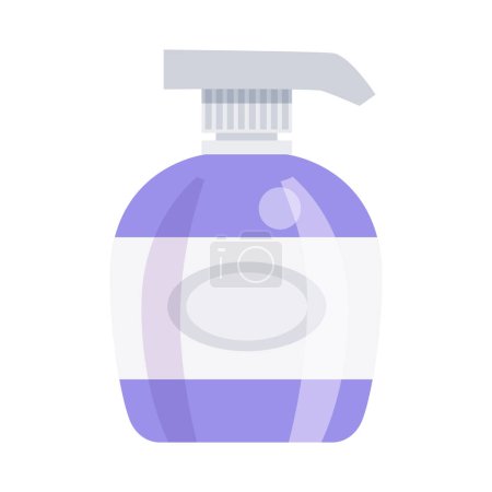Téléchargez les illustrations : Bouteille de savon liquide ou gel plat vecteur illustration - en licence libre de droit