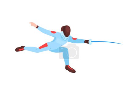 Illustration for Isometric fencer during tournament vector illustration - Royalty Free Image